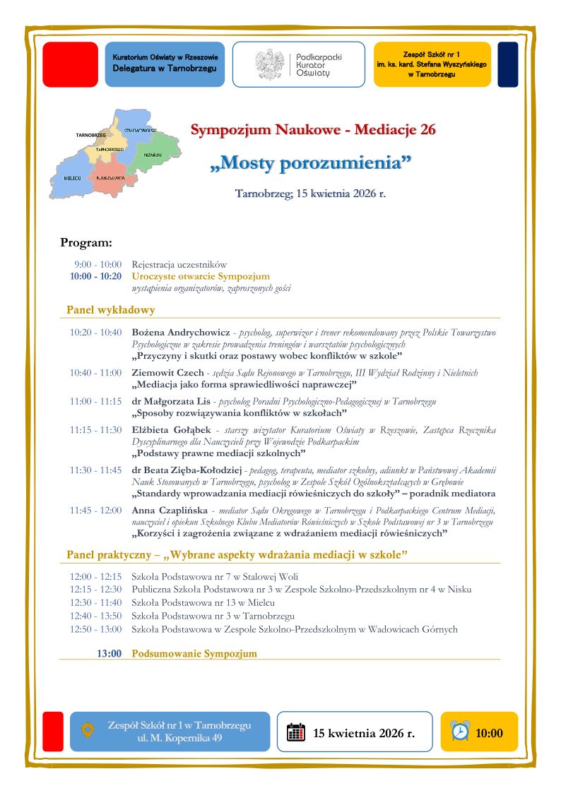 Program Sympozjum Mosty Porozumienia